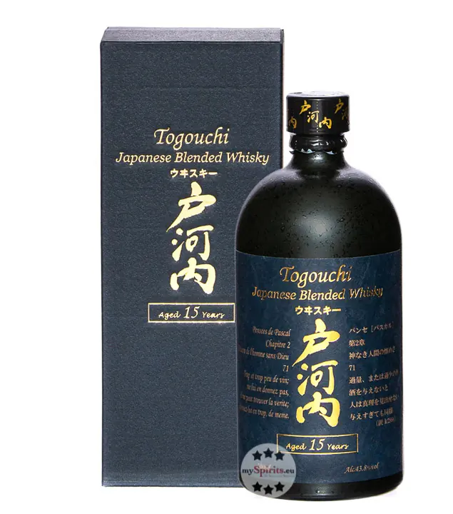 Togouchi 15 Jahre Japanese Blended Whisky / 43,8 % Vol. / 0,7 Liter-Flasche in Geschenkkarton