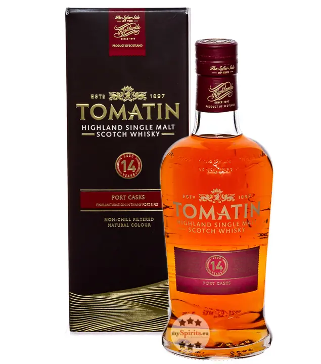 Tomatin 14 Years Highland Single Malt Scotch Whisky Port Casks / 46 % Vol. / 0,7 Liter-Flasche in Geschenkbox
