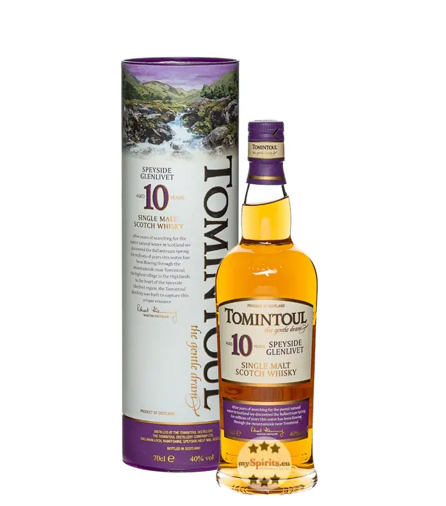 Tomintoul 10 Years Speyside Glenlivet Single Malt Scotch Whisky / 40 % Vol. / 0,7 Liter-Flasche in Geschenkdose