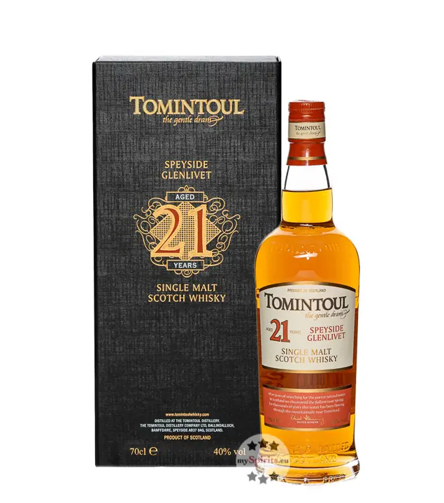 Tomintoul 21 Years Speyside Glenlivet Single Malt Scotch Whisky / 40 % Vol. / 0,7 Liter-Flasche in Geschenkbox