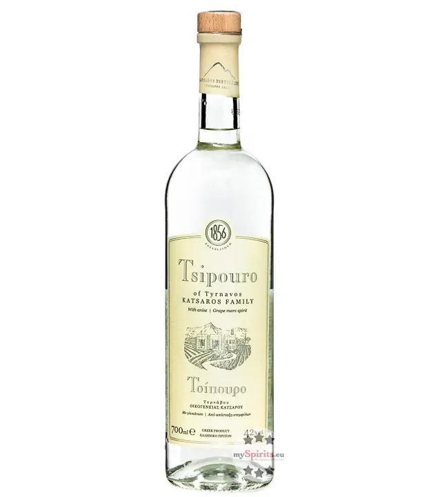 Katsaros Tsipouro of Tyrnavos Katsaros Family / 42 % vol / 0,7 Liter-Flasche