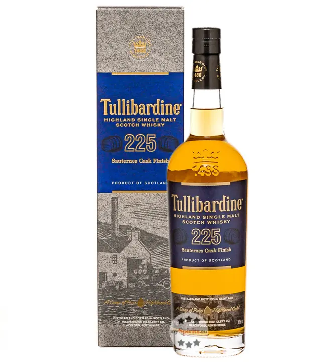 Tullibardine 225 Sauternes Finish Highland Single Malt Scotch Whisky / 43 % Vol. / 0,7 Liter-Flasche in Geschenkbox