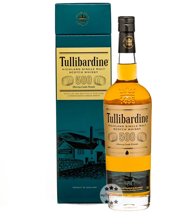 Tullibardine 500 Sherry Cask Finish Highland Single Malt Whisky / 43 % Vol. / 0,7 Liter-Flasche in Geschenkbox