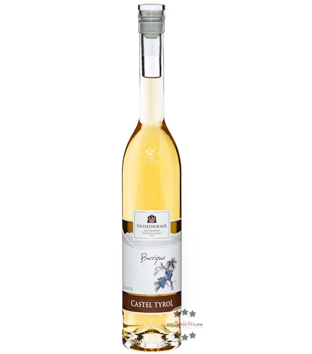 Unterthurner Grappa Castel Tyrol Barrique / 39 % vol. / 0,5 Liter-Flasche