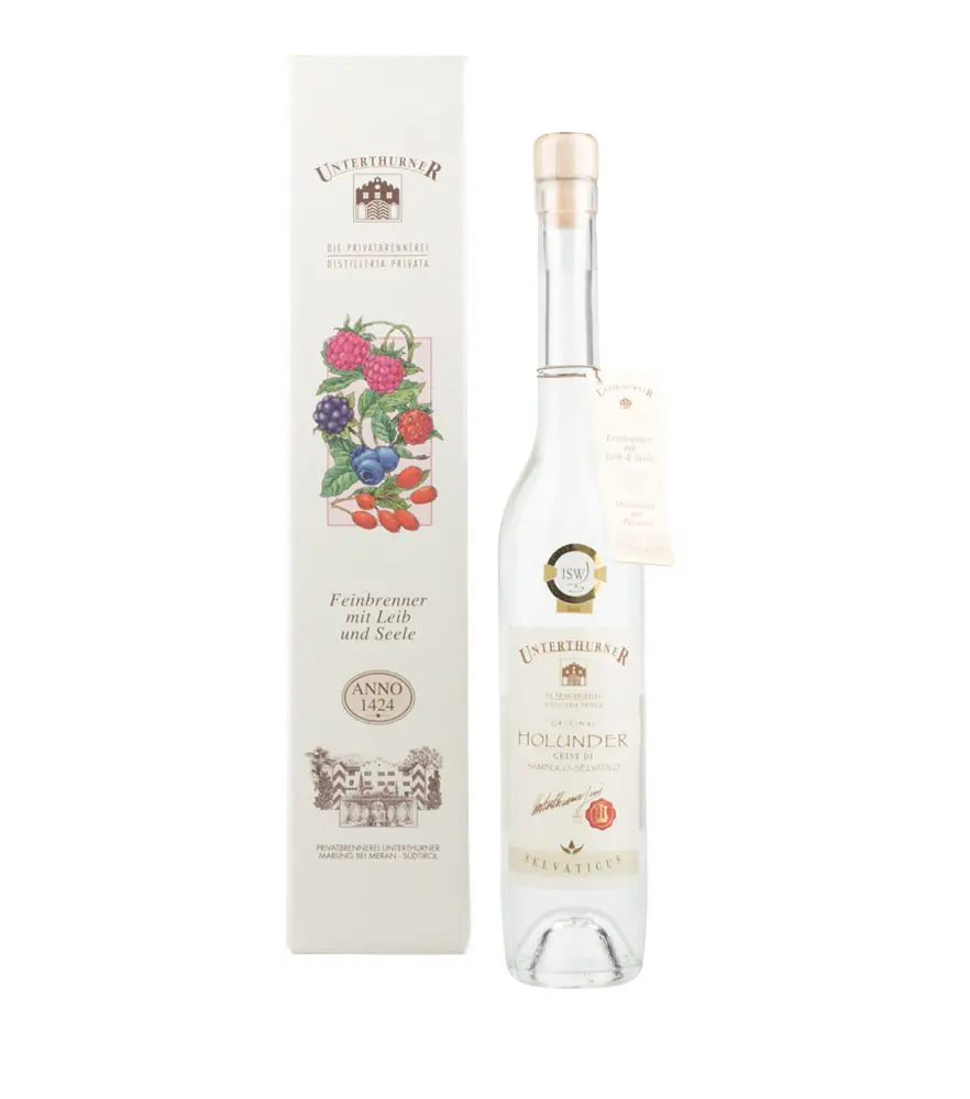 Unterthurner Holunder Edelgeist Selvaticus Holder-Geist / 39 % vol. / 0,5 Liter-Flasche
