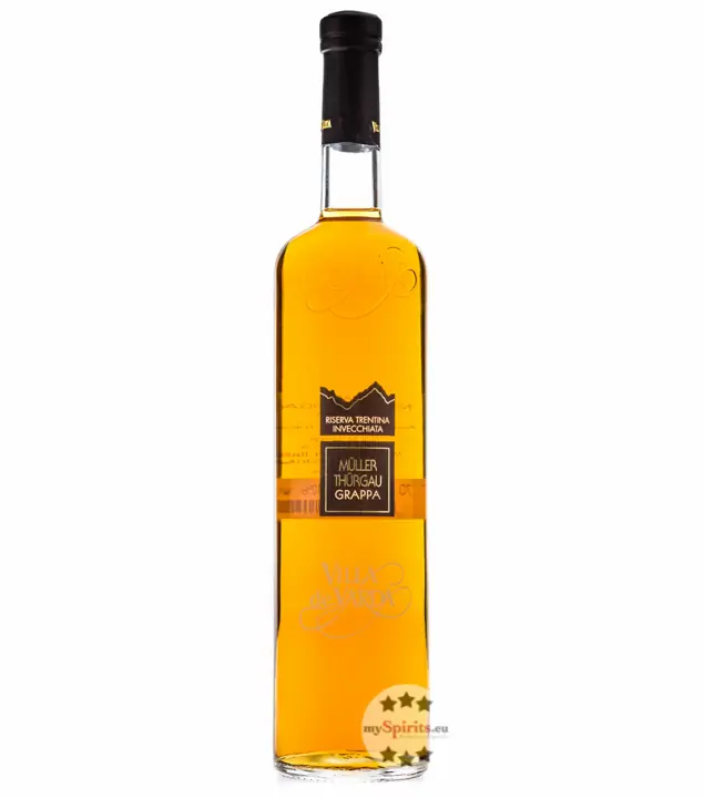 Villa de Varda Grappa Müller Thurgau Riserva Invecchiata – Grappa aus dem Holzfass / 40 % Vol. / 0,7 Liter-Flasche