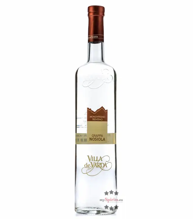 Villa de Varda Grappa Nosiola Monovitigno – Klarer Grappa aus dem Trentino / 40 % Vol. / 0,7 Liter-Flasche