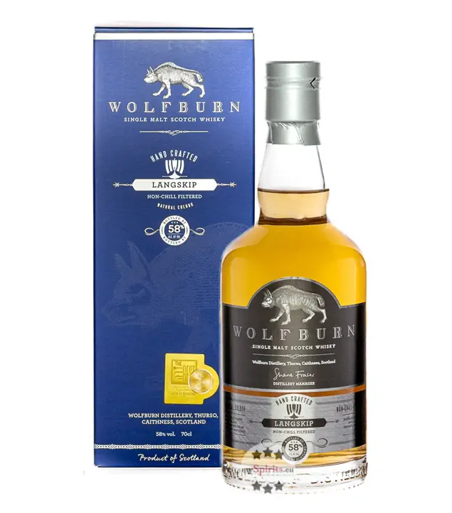 Wolfburn Langskip Single Malt Scotch Whisky / 58 % Vol. / 0,7 Liter-Flasche in Geschenkkarton
