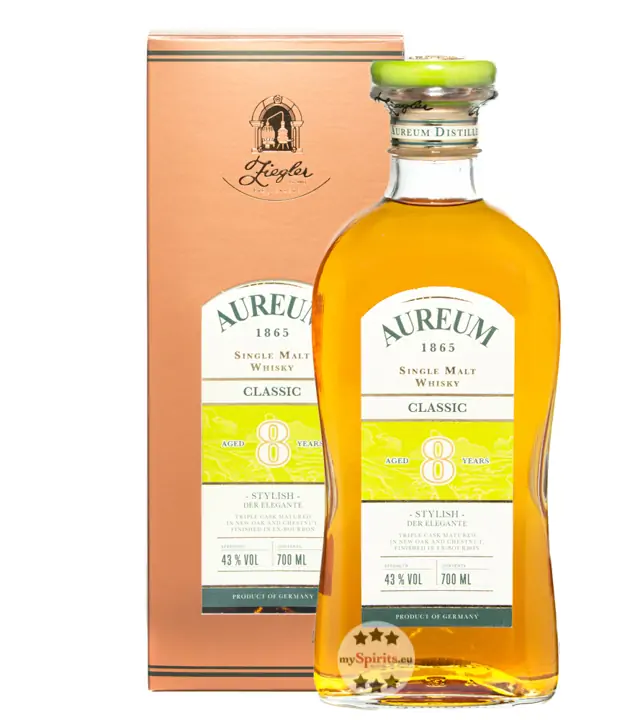 Ziegler Aureum 1865 Classic 8 Jahre Single Malt Whisky / 43 % vol. / 0,7 Liter-Flasche