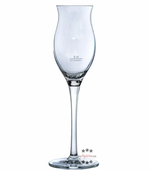 Ziegler Ritzenhoff Obstbrandglas – Kelchglas mit Stiel / 2cl Eichstrich / H: ca. 20 cm