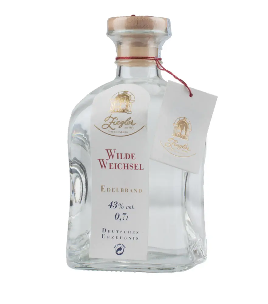 Ziegler Wilde Weichsel: Obst Edelbrand aus wilder Sauerkirsche / 43 % vol. / 0,7 Liter-Flasche