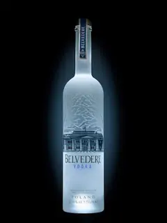 Belvedere Vodka in der 1,75 Liter-Flasche mit Bodenlicht Belvedere Vodka in der 1,75 Liter-Flasche mit Bodenlicht